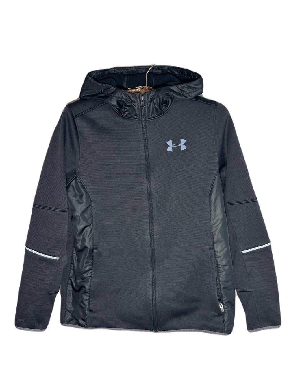 Youth Large Hooded Jacket | Reflective | Windbreaker Panels | Athletic Zip-Up